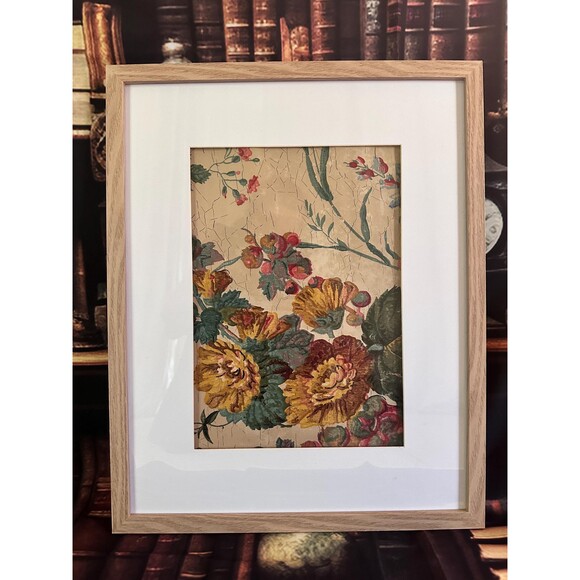 Antique Paul Dumas French Floral Wallpaper Art | Original Framed Behind Glass - Picture 7 of 7